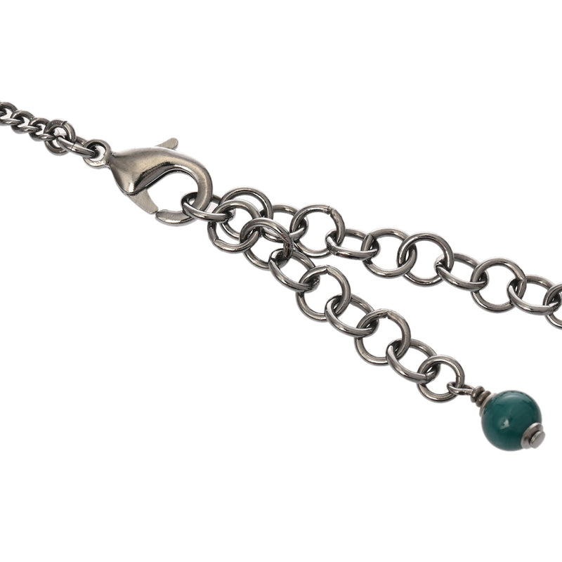 CHANEL シャネル ネックレス ココマーク 2023年モデル シルバー レディース ラインストーン ガンメタ ネックレス Aランク 中古 銀蔵