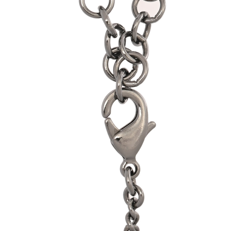 CHANEL シャネル ネックレス ココマーク 2023年モデル シルバー レディース ラインストーン ガンメタ ネックレス Aランク 中古 銀蔵