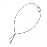 CHANEL シャネル ネックレス ココマーク 2023年モデル シルバー レディース ラインストーン ガンメタ ネックレス Aランク 中古 銀蔵