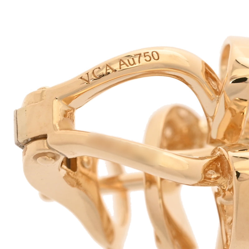 VAN CLEEF & ARPELS ヴァンクリーフ＆アーペル ドゥ パピヨン ターコイズ ダイヤ レディース K18イエローゴールド YG ピアス Aランク 中古 銀蔵