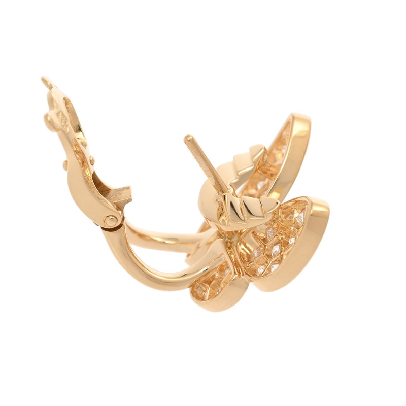 VAN CLEEF & ARPELS ヴァンクリーフ＆アーペル ドゥ パピヨン ターコイズ ダイヤ レディース K18イエローゴールド YG ピアス Aランク 中古 銀蔵