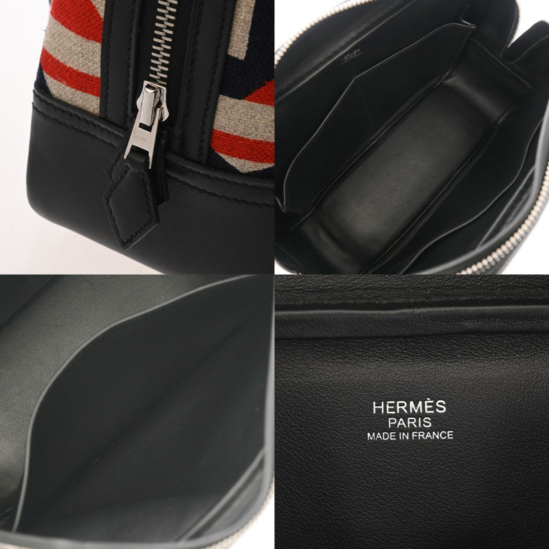 HERMES エルメス プリュム 28 インディゴ/ノワール C刻印(2018年頃) レディース キャンバス ハンドバッグ Aランク 中古 銀蔵