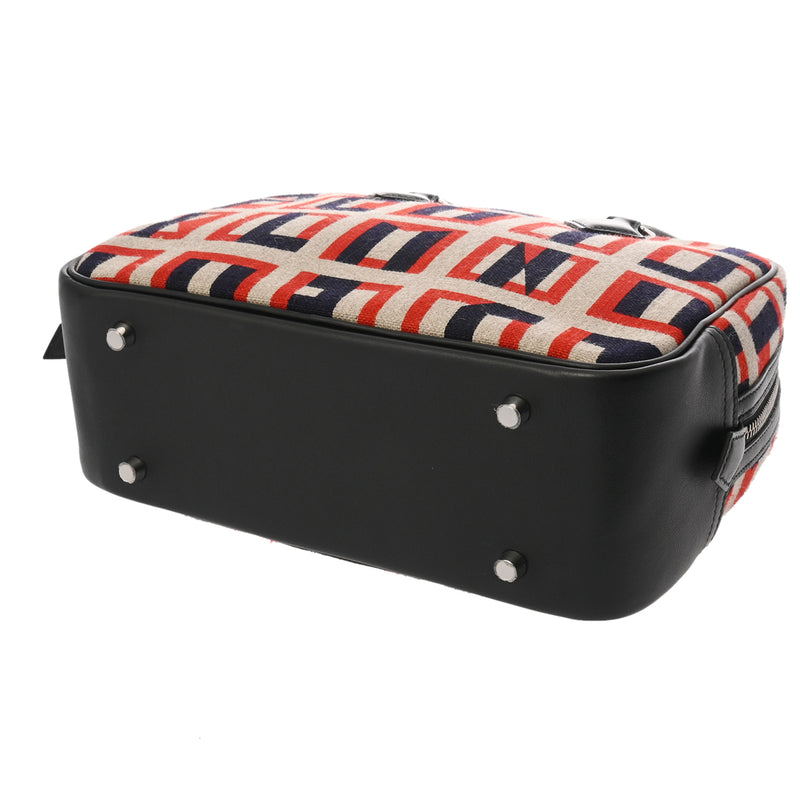 HERMES エルメス プリュム 28 インディゴ/ノワール C刻印(2018年頃) レディース キャンバス ハンドバッグ Aランク 中古 銀蔵