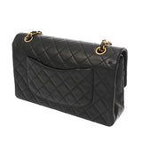 CHANEL シャネル マトラッセ チェーンショルダー 25cm Wフラップ ブラック レディース ラムスキン ショルダーバッグ Bランク 中古 銀蔵