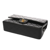 CHANEL シャネル マトラッセ チェーンショルダー 25cm Wフラップ ブラック レディース ラムスキン ショルダーバッグ Bランク 中古 銀蔵