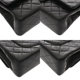 CHANEL シャネル マトラッセ チェーンショルダー 25cm Wフラップ ブラック レディース ラムスキン ショルダーバッグ Bランク 中古 銀蔵