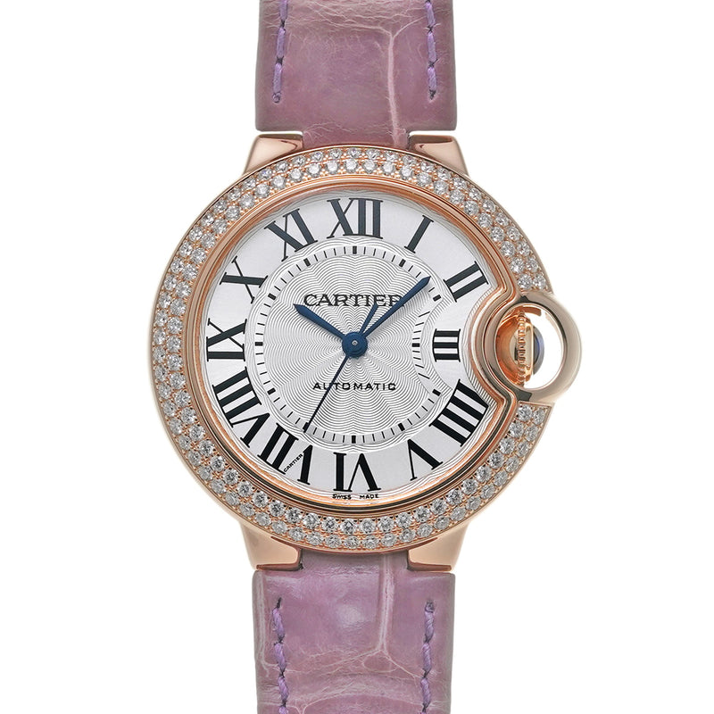 CARTIER カルティエ バロンブルー 33mm  WJBB0051 ボーイズ PG/アリゲーター 腕時計 自動巻き Aランク 中古 銀蔵