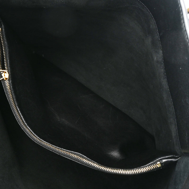 SAINT LAURENT サンローラン 黒 698204 ユニセックス レザー トートバッグ ABランク 中古 銀蔵