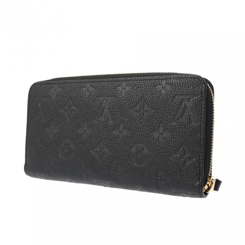 LOUIS VUITTON ルイヴィトン モノグラムアンプラント ジッピーウォレット 旧型 ノワール M60571 レディース レザー 長財布 ABランク 中古 銀蔵