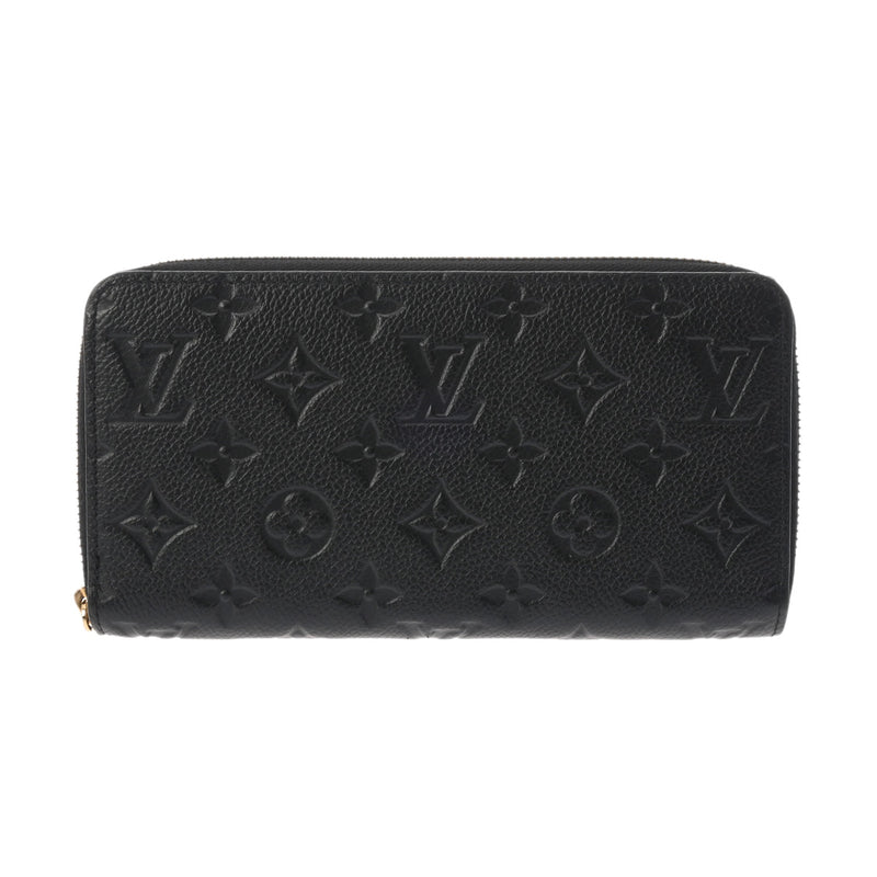 LOUIS VUITTON ルイヴィトン モノグラムアンプラント ジッピーウォレット ノワール M61864 レディース レザー 長財布 Aランク 中古 銀蔵