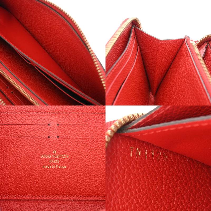 LOUIS VUITTON ルイヴィトン モノグラムアンプラント ポルトフォイユクレマンス スカーレット M63698 ユニセックス レザー 長財布 ABランク 中古 銀蔵