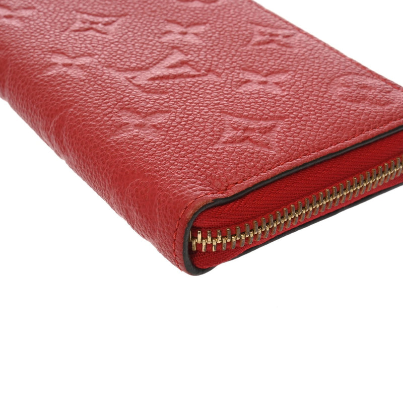 LOUIS VUITTON ルイヴィトン モノグラムアンプラント ポルトフォイユクレマンス スカーレット M63698 ユニセックス レザー 長財布 ABランク 中古 銀蔵