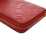 LOUIS VUITTON ルイヴィトン モノグラムアンプラント ポルトフォイユクレマンス スカーレット M63698 ユニセックス レザー 長財布 ABランク 中古 銀蔵