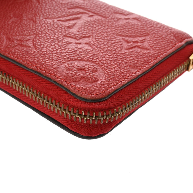 LOUIS VUITTON ルイヴィトン モノグラムアンプラント ポルトフォイユクレマンス スカーレット M63698 ユニセックス レザー 長財布 ABランク 中古 銀蔵