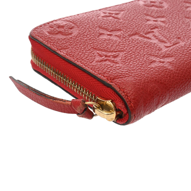 LOUIS VUITTON ルイヴィトン モノグラムアンプラント ポルトフォイユクレマンス スカーレット M63698 ユニセックス レザー 長財布 ABランク 中古 銀蔵