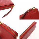 LOUIS VUITTON ルイヴィトン モノグラムアンプラント ポルトフォイユクレマンス スカーレット M63698 ユニセックス レザー 長財布 ABランク 中古 銀蔵