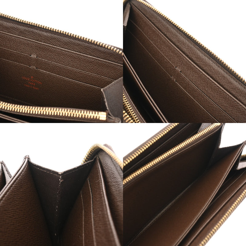 LOUIS VUITTON ルイヴィトン ダミエ ジッピーウォレット ブラウン N60015 ユニセックス ダミエキャンバス 長財布 Bランク 中古 銀蔵