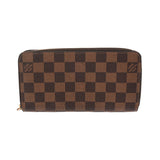 LOUIS VUITTON ルイヴィトン ダミエ ジッピーウォレット ブラウン N60015 ユニセックス ダミエキャンバス 長財布 Bランク 中古 銀蔵