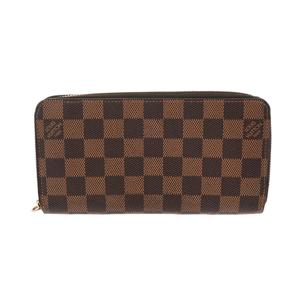 LOUIS VUITTON ルイヴィトン ダミエ ジッピーウォレット ブラウン N60015 ユニセックス ダミエキャンバス 長財布 Bランク 中古 銀蔵
