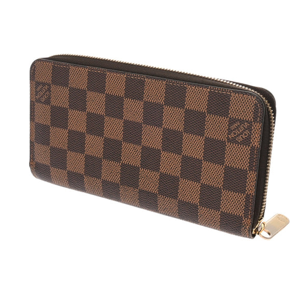 LOUIS VUITTON ルイヴィトン ダミエ ジッピーウォレット ブラウン N60015 ユニセックス ダミエキャンバス 長財布 Bランク 中古 銀蔵