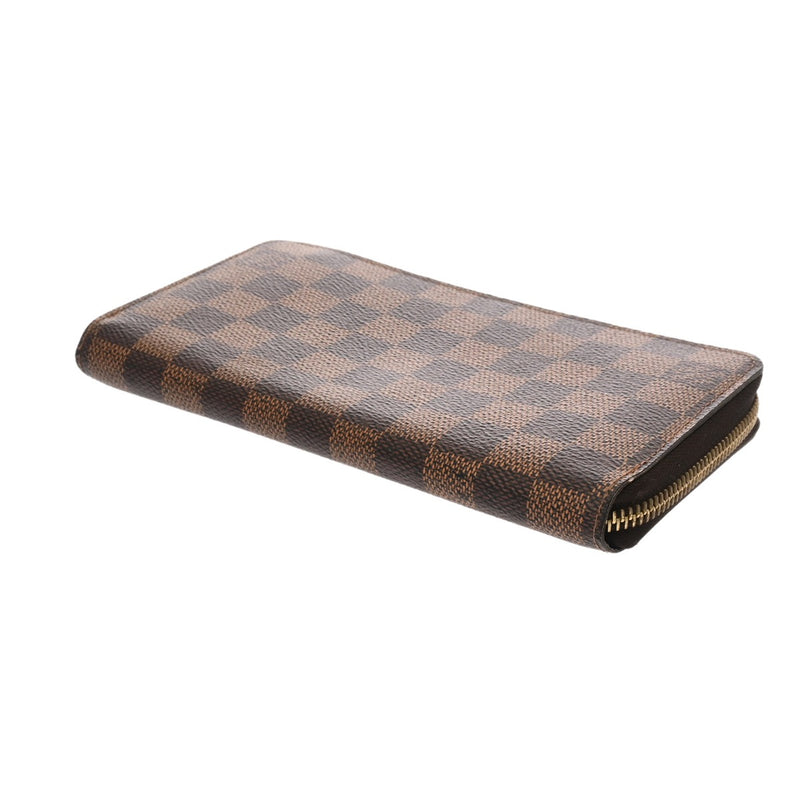 LOUIS VUITTON ルイヴィトン ダミエ ジッピーウォレット ブラウン N60015 ユニセックス ダミエキャンバス 長財布 Bランク 中古 銀蔵