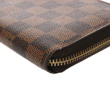 LOUIS VUITTON ルイヴィトン ダミエ ジッピーウォレット ブラウン N60015 ユニセックス ダミエキャンバス 長財布 Bランク 中古 銀蔵