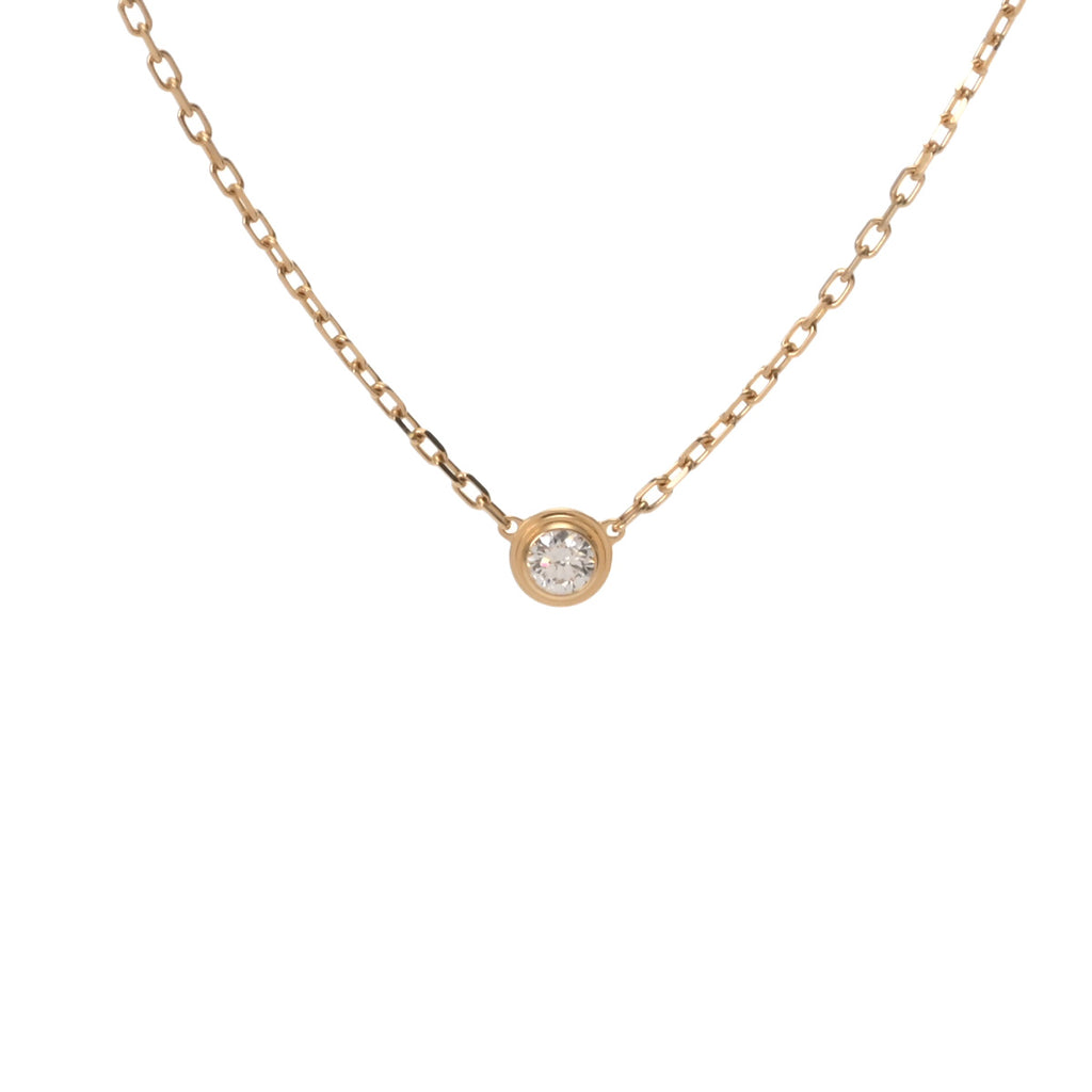 最も  カルティエダムールネックレス K18 レディース 一粒ダイヤ SM アクセサリー