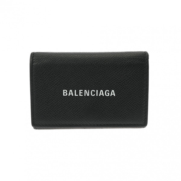BALENCIAGA バレンシアガ 黒 594313 ユニセックス レザー カードケース ABランク 中古 銀蔵