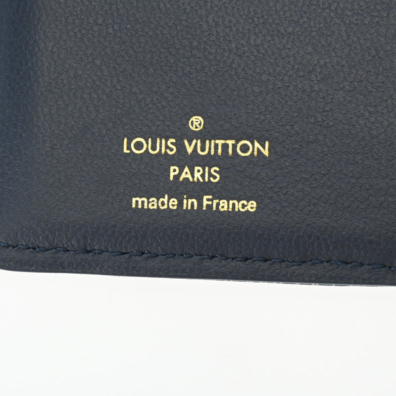 LOUIS VUITTON ルイヴィトン モノグラム ポルトフォイユ ルー ネイビー M82525 ユニセックス ラムスキン 二つ折り財布 Bランク 中古 銀蔵