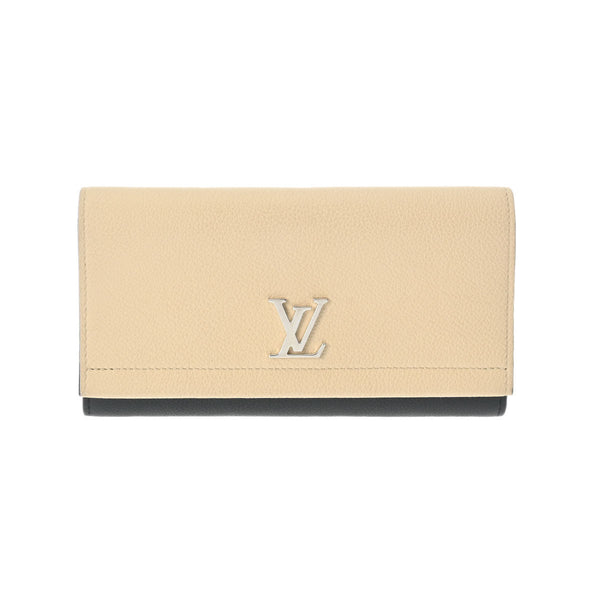 LOUIS VUITTON ルイヴィトン ポルトフォイユロックミー2 ベージュ M62328 レディース レザー 長財布 ABランク 中古 銀蔵