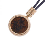 BVLGARI ブルガリ モネーテ レディース K18イエローゴールド YG レザー ネックレス Aランク 中古 銀蔵