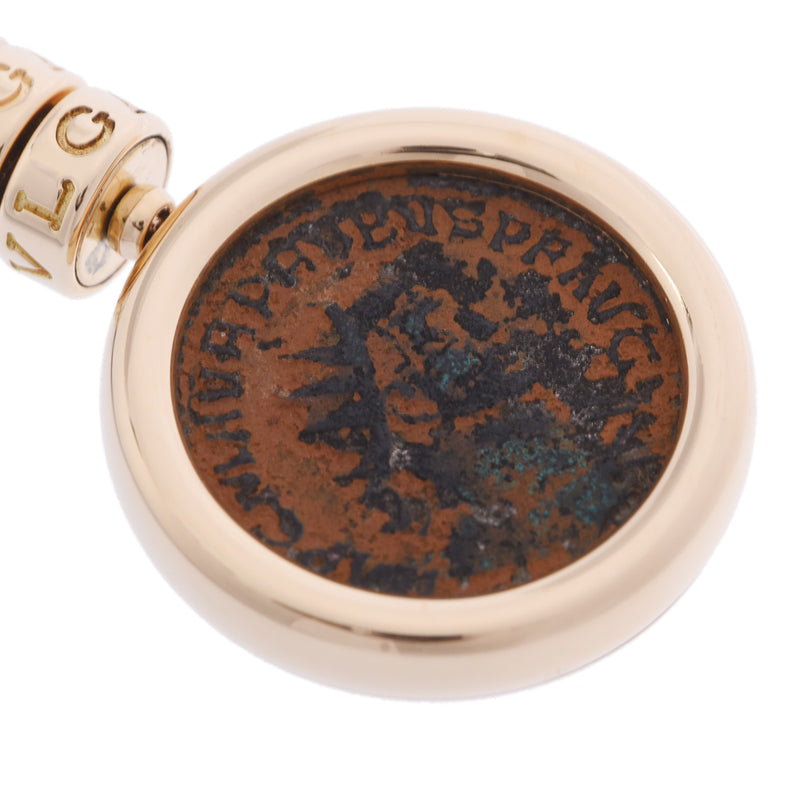 BVLGARI ブルガリ モネーテ レディース K18イエローゴールド YG レザー ネックレス Aランク 中古 銀蔵