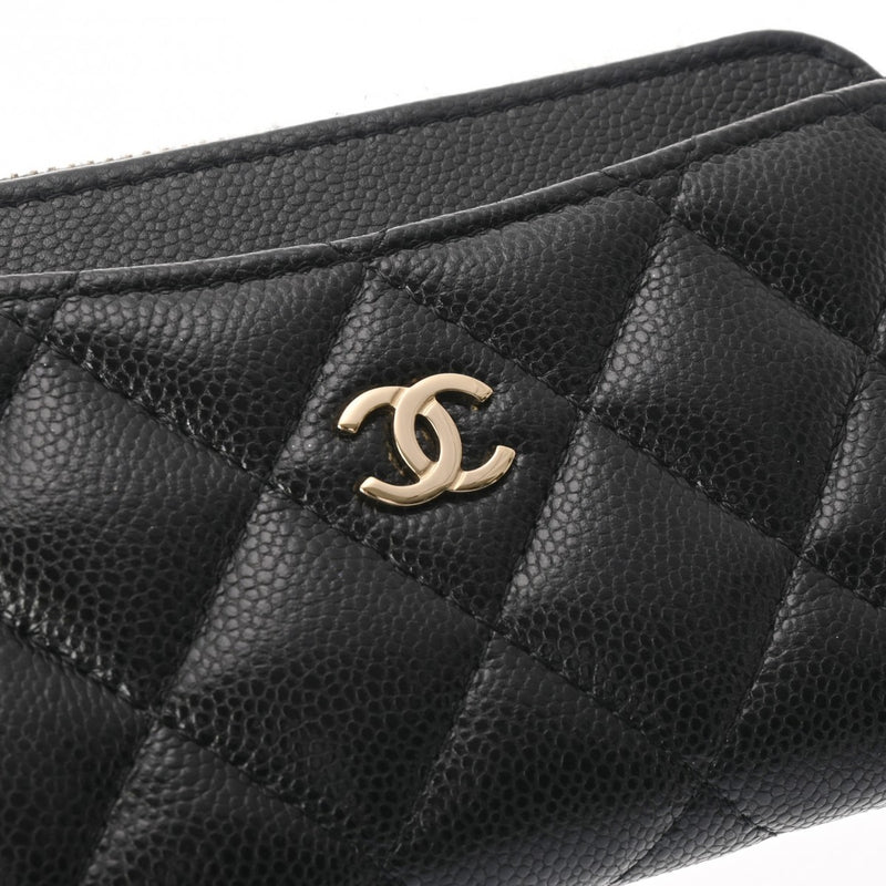 CHANEL シャネル マトラッセ フラグメントケース ブラック レディース キャビアスキン コインケース Aランク 中古 銀蔵