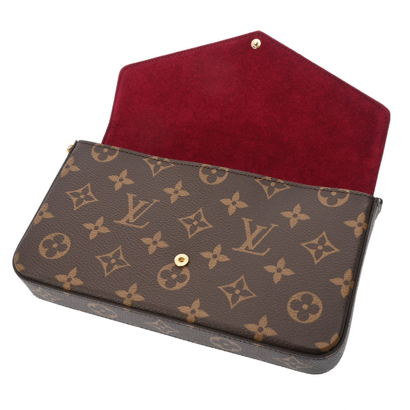 LOUIS VUITTON ルイヴィトン モノグラム ポシェットフェリシー ブラウン M81896 レディース レザー ショルダーバッグ 未使用 銀蔵