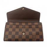 LOUIS VUITTON ルイヴィトン ダミエ ポルトフォイユ サラ ブラウン N63209 ユニセックス ダミエキャンバス 長財布 Bランク 中古 銀蔵