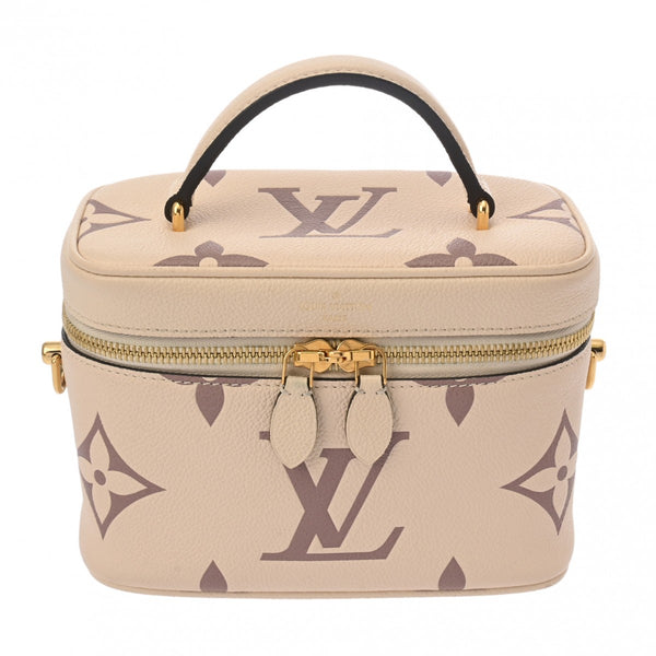 LOUIS VUITTON ルイヴィトン モノグラムアンプラント ヴァニティ PM クレーム M45599 レディース レザー ハンドバッグ ABランク 中古 銀蔵