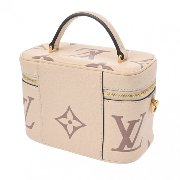 LOUIS VUITTON ルイヴィトン モノグラムアンプラント ヴァニティ PM クレーム M45599 レディース レザー ハンドバッグ ABランク 中古 銀蔵