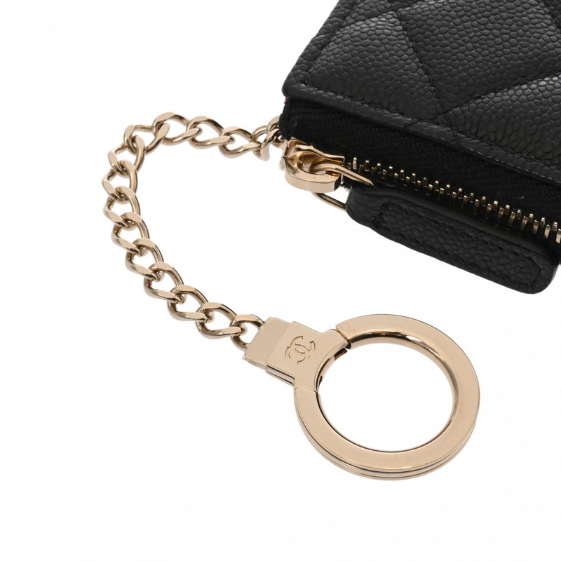 CHANEL シャネル マトラッセ クラシックジップ キーホルダー ブラック AP0221 レディース キャビアスキン キーケース Aランク 中古 銀蔵