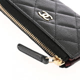 CHANEL シャネル マトラッセ クラシックジップ キーホルダー ブラック AP0221 レディース キャビアスキン キーケース Aランク 中古 銀蔵