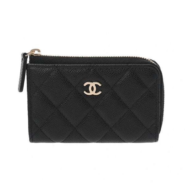 CHANEL シャネル マトラッセ クラシックジップ キーホルダー ブラック AP0221 レディース キャビアスキン キーケース Aランク 中古 銀蔵