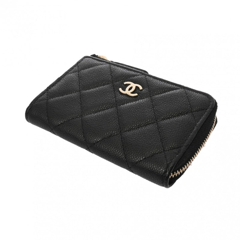 CHANEL シャネル マトラッセ クラシックジップ キーホルダー ブラック AP0221 レディース キャビアスキン キーケース Aランク 中古 銀蔵