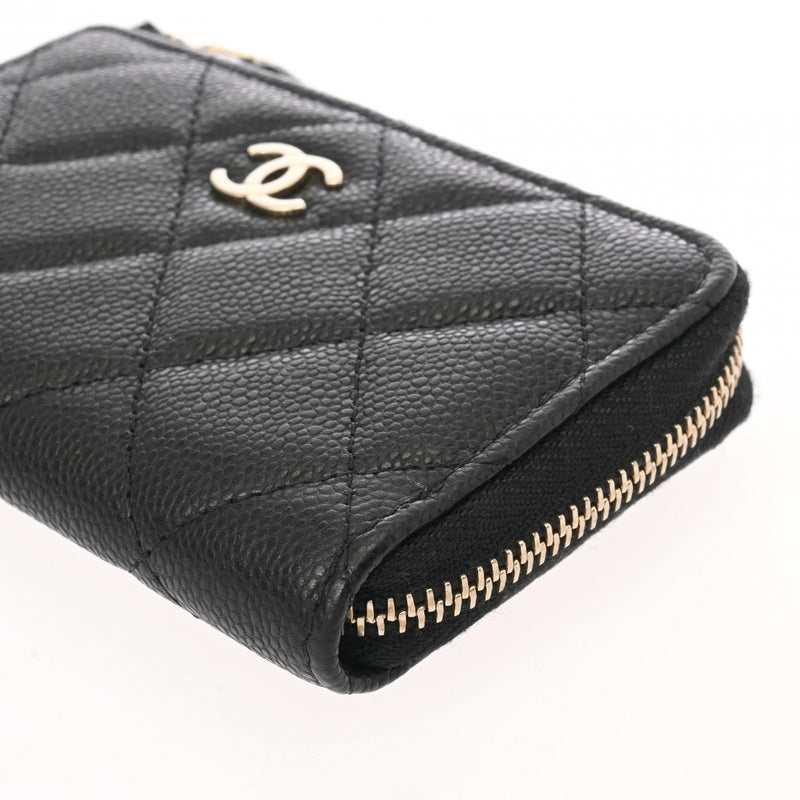 CHANEL シャネル マトラッセ クラシックジップ キーホルダー ブラック AP0221 レディース キャビアスキン キーケース Aランク 中古 銀蔵