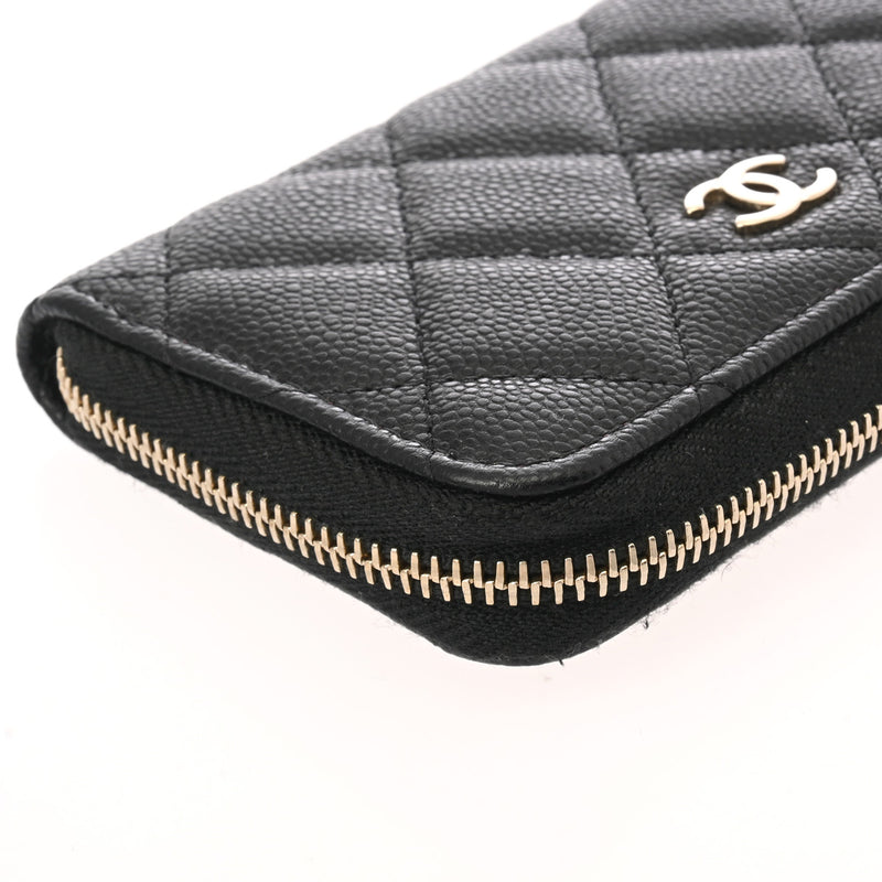 CHANEL シャネル マトラッセ クラシックジップ キーホルダー ブラック AP0221 レディース キャビアスキン キーケース Aランク 中古 銀蔵