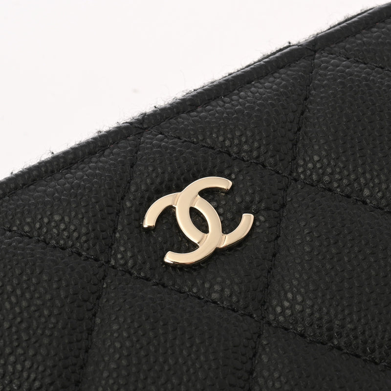 CHANEL シャネル マトラッセ クラシックジップ キーホルダー ブラック AP0221 レディース キャビアスキン キーケース Aランク 中古 銀蔵