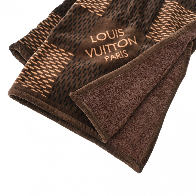 LOUIS VUITTON ルイヴィトン ダミエ ビーチタオル ブラウン ユニセックス コットン100％ タオル 新同 中古 銀蔵