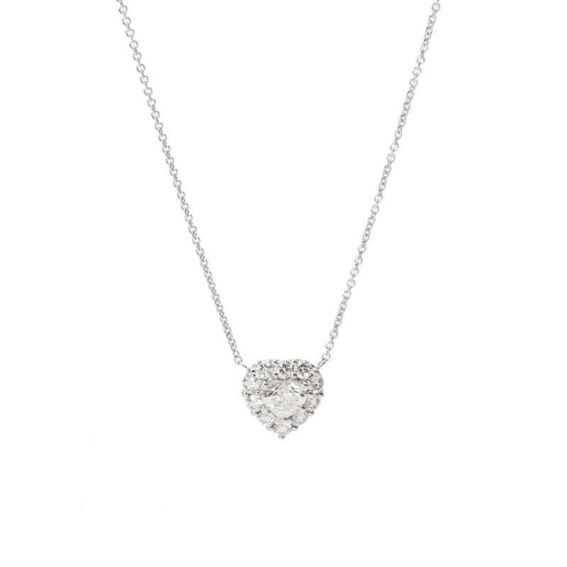 GRAFF グラフ アイコン ハートシェイプペンダント 0.55ct F-VS1 レディース K18ホワイトゴールド ネックレス Aランク 中古 銀蔵