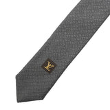 LOUIS VUITTON ルイヴィトン ロゴ グレー メンズ シルク100％ ネクタイ Aランク 中古 銀蔵