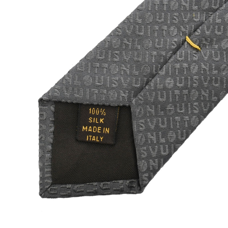 LOUIS VUITTON ルイヴィトン ロゴ グレー メンズ シルク100％ ネクタイ Aランク 中古 銀蔵