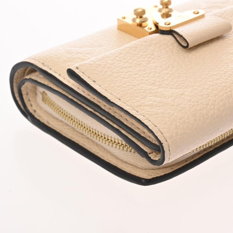 LOUIS VUITTON ルイヴィトン モノグラムアンプラント ポルトフォイユメティス コンパクト クレーム M81071 レディース レザー 長財布 ABランク 中古 銀蔵