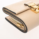 LOUIS VUITTON ルイヴィトン モノグラムアンプラント ポルトフォイユメティス コンパクト クレーム M81071 レディース レザー 長財布 ABランク 中古 銀蔵
